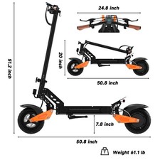 AOVOPRO Electric Scooter, 1200W Off-Road ESCOOTER,31MPH Dual Suspension  Brakes