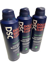 3x Dollar Shave Club 6oz Moisture Absorbing  Anti-Chafing Spray Minty Tingle
