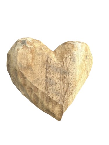 Primitive Wood Bread Dough Heart Shaped Bowl Hand Carved Rustic - Picture 4 of 11