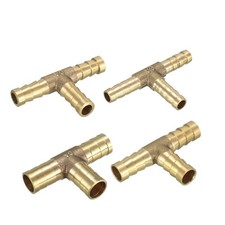 Brass Barb Hose Fitting Tee T 3 Way Barbed Connector Air Water Fuel