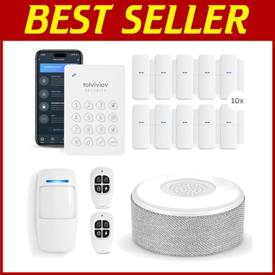 Modern Home Security System, 15 Piece Kit, WiFi, DIY Install