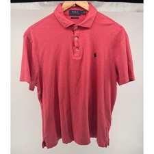 Polo Ralph Lauren Men Custom Slim Fit Heathered Coral Short Sleeve Shirt L 0650