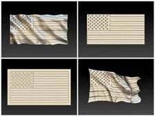 3D png models for CNC Digital 14 Set USA Flags svg files cutting vectors Design