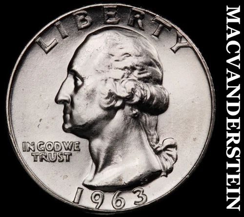 1963 Washington Quarter- Silver- Choice Gem Brilliant Uncirculated #J4172