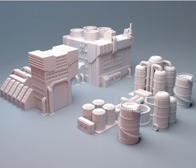 Mecha City Factory Complex 6mm 8mm 10mm Sci-Fi Gebäude Gelände | Epic Scale