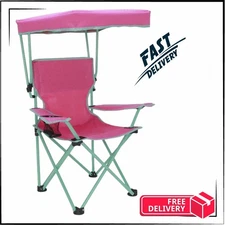 Ozark Trail Kids Canopy Chair with Safety Lock (125 lb. Capacity), Pink/Green