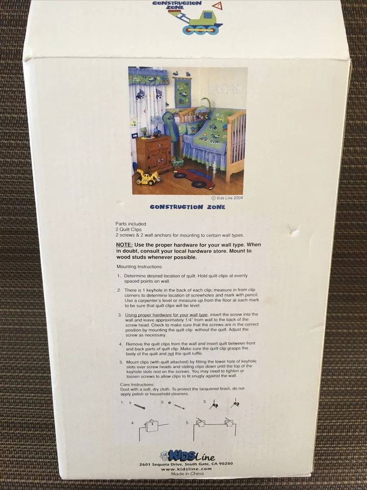 Clips de edredón Kids Line Construction Zone nuevos en caja difícil de encontrar Foto 3 de 4