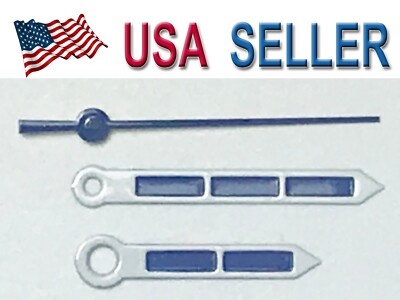 New Hour Minute second White / Blue watch hands needles parts repair 120/70/20