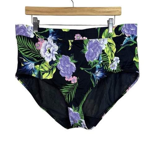 Lane Bryant Cacique Tropical Paradise Swim High Waist Bottoms Briefs Size 20