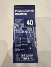 MARTA Bus Route 40 Map - Peachtree Street / Downtown Schedule