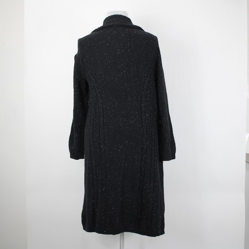 Style Co NEW Coat $90 Sz 3X Deep Black White Open Knit Cotton Wrap Duster Coat - Picture 8 of 13