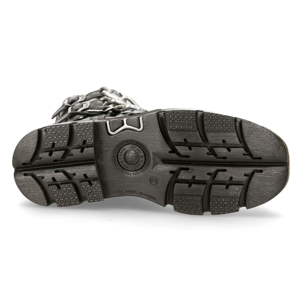New Rock Unisex M.727-S1 Black Leather Boots Skull Chain New Rock Unisex M.727-S1 Black Leather Boots Skull Chain