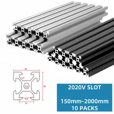 10PCS 2020 Aluminum Extrusion Profile V Slot Linear Rail EU Standard 150-2000mm