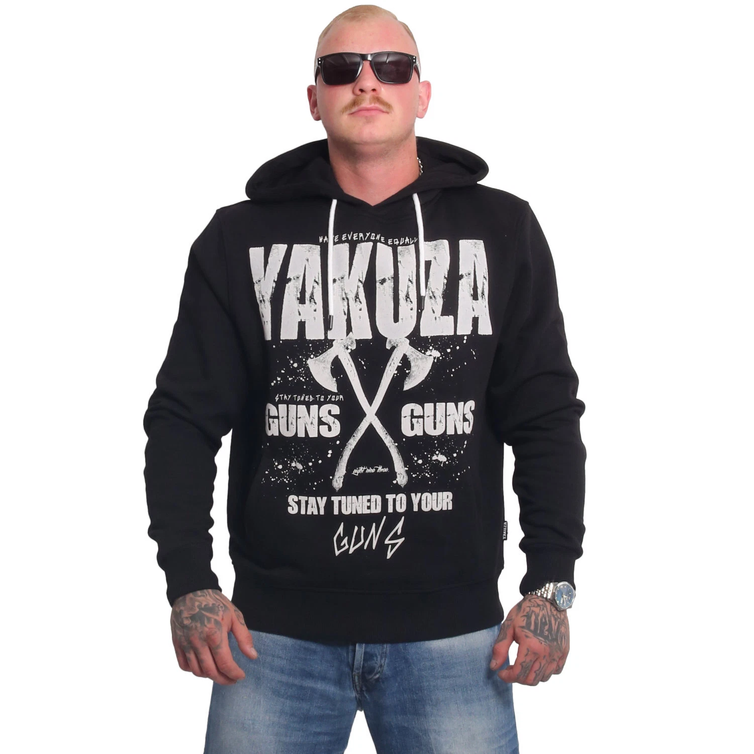 SACAI Nuova Felpa con Cappuccio Yakuza Uomo Axe Nera