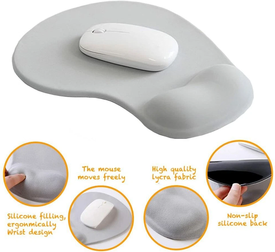 Office Mouse pad with Gel Wrist Support - Ergonomic Gaming Desktop Wrist Rest - Image 2 of 4