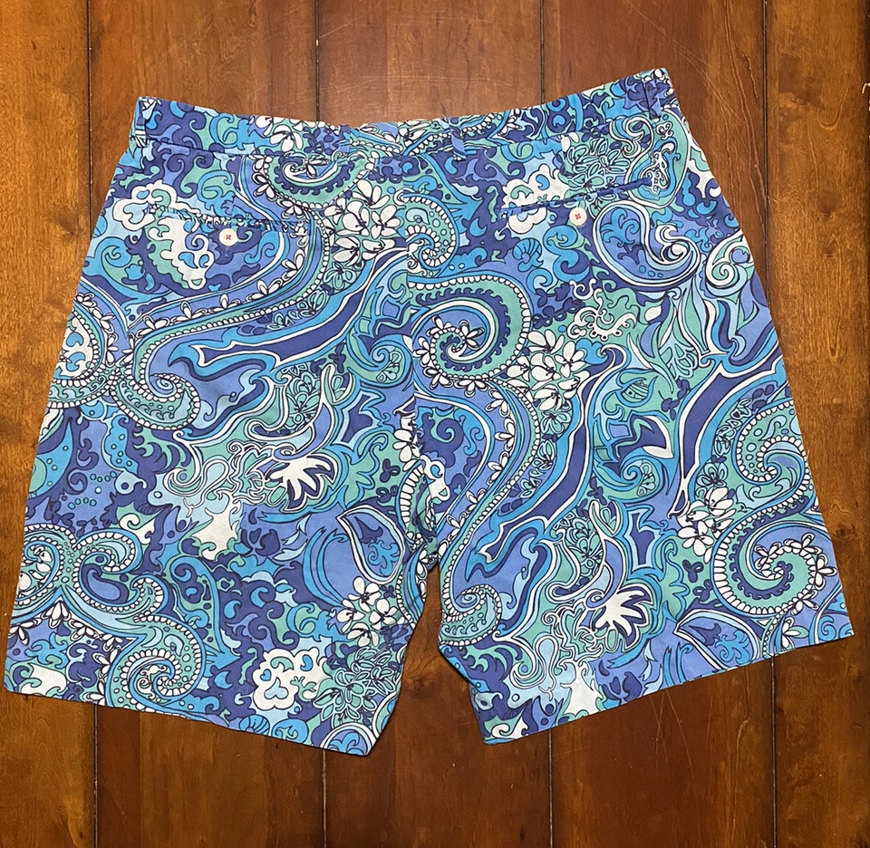 Pantalones Cortos Chinos Lilly Pulitzer Via Palm Beach Para Hombre 38 Everglades Cachemira Abstracto Foto 2 de 4