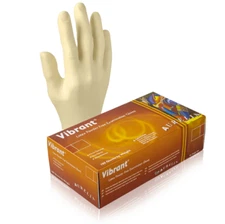White Latex Exam Gloves, Aurelia Vibrant 5.5 mil - Powder Free, Disposable