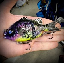 Custom Painted CZ Fishing Lure: Slow-Sinking Glidebait (bass, pike, musky)