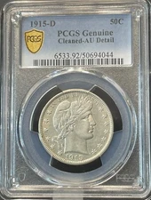 3-BARBER HALVES PCGS DETAILS AU, AU, & F  See Description For More Info. OBO!