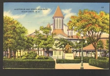 1939 Postmarked Postcard Auditorium and Stokes Monument Ocean Grove New Jersey 