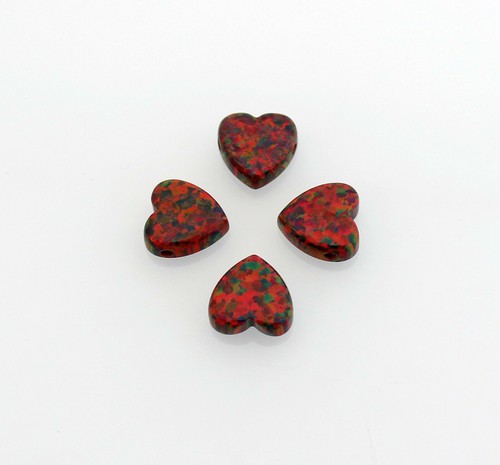Collar colgante de ópalo rojo dije en forma de corazón garganta de plata esterlina joyería para mujeres - Imagen 4 de 5