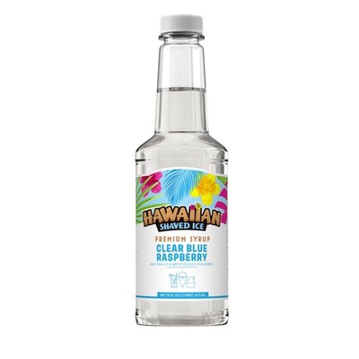 Hawaiian Shaved Ice Clear Blue Raspberry Syrup, Nut Soy 16 Fl Oz (Pack of 1) 