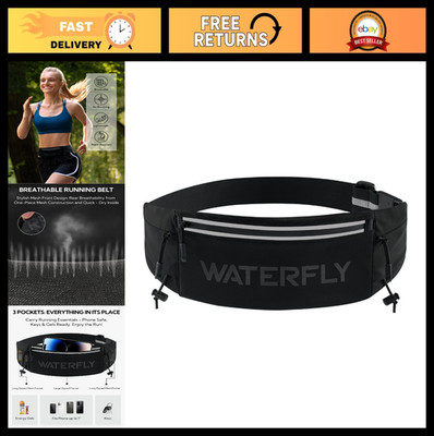 Breathable Running Belt Fanny Pack - 3 Pocket Waist Bag for Fitness, Jogging, Ph