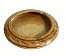 Ceramic Pottery 3 Slot Ashtray Blue Brown Multicolor Nice  Condition 