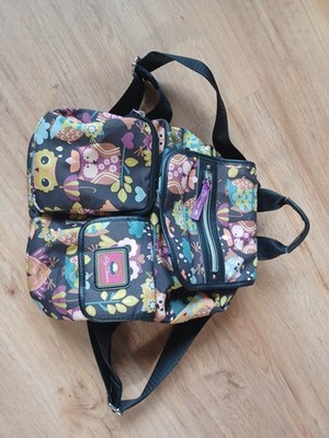 Lila Bloom Kinder Rucksack  Eule Eulen Blaun Mehrfarbig