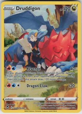 Pokemon Druddigon TG09/TG30 SWSH12: Silver Tempest Trainer Gallery Ultra Rare LP
