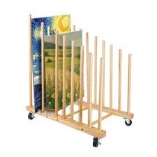 Art Storage Rack, Art Canvas Storage, 9 Section Wooden Painting Drying Rack D...