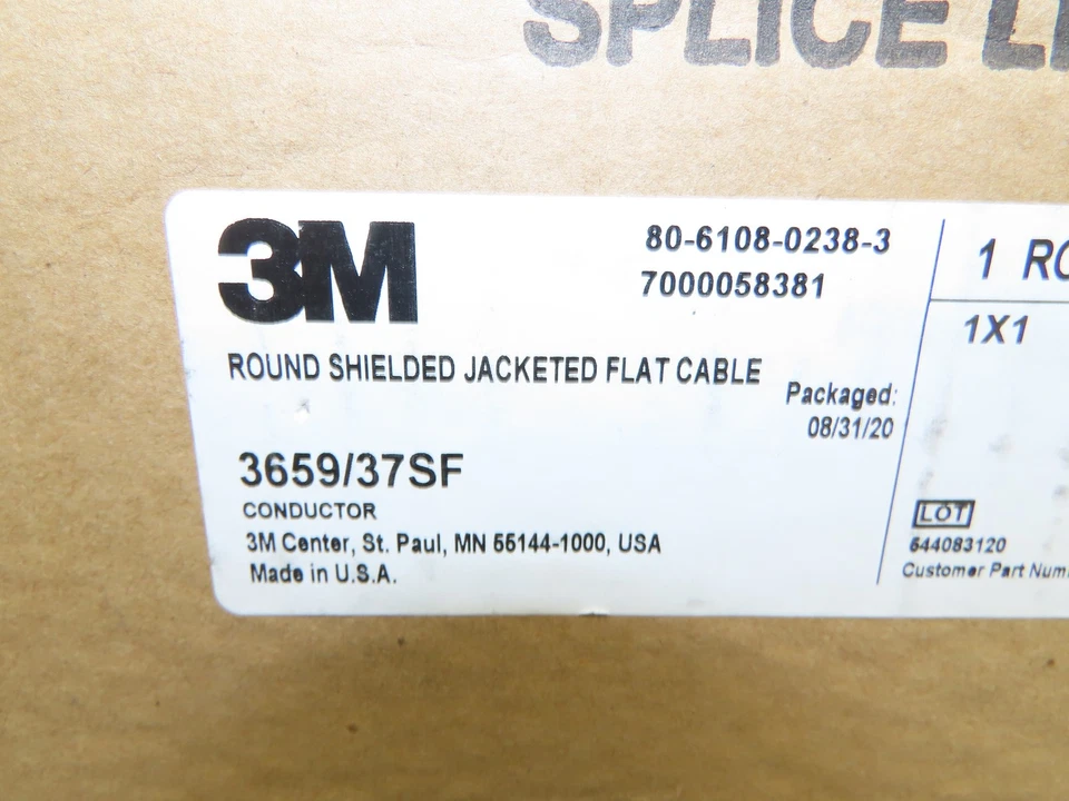 3M 3659/37SF 300 Wire Spool 36AWG 300' 37 Conductor Flat Ribbon Cable 黑色 — 第 2/4 张图片