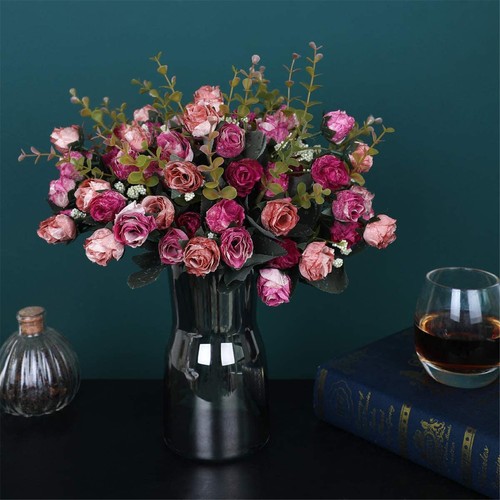 21 Head Of Roses 7 Forks Of Artificial Flowers Wedding And Home Table Decoration - Picture 10 of 10