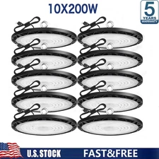 10 Pack 200W UFO Led High Bay Light Shop Industrial Commercial Factory Warehouse