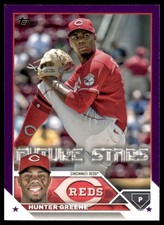 2023 Topps #155 Hunter Greene Purple Parallel (Cincinnati Reds) NM-MT