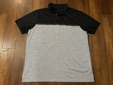 Nike Golf  Tiger Woods Polo Shirt Mens XL BV1320-010 Black Performance Stripe