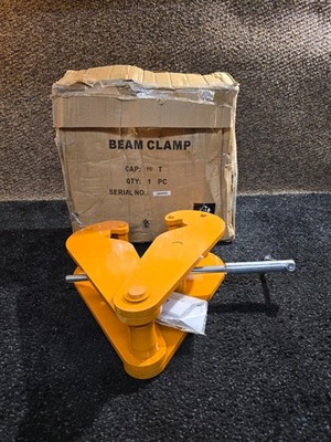 Bison 9238-YC 10 Ton Beam Clamp 3.54'' - 13.39'' Jaw Opening, Yellow Steel