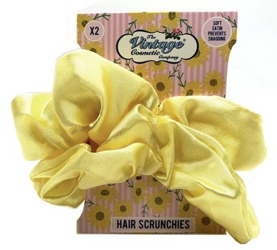 The Vintage Cosmetic Co gelb Satin Scrunchy/Scrunchie 2er Pack Scrunchies x 100
