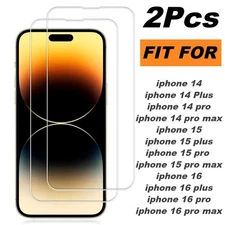 2xTempered Glass Screen Protector Protection Film for iphone 14/15/16 All Series