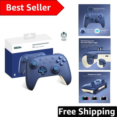 Ergonomic Wireless Gamepad for Switch with Remappable Bumpers & Motion Control