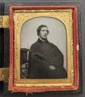 UNION CASE VICTORIAN NINTH PLATE AMBROTYPE GENTLEMAN IN OVERCOAT c1860​​