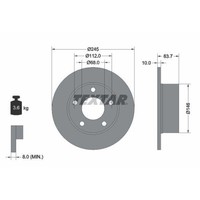 Textar 92057503 Bremsscheibe Hinterachse FüR Seat Skoda VW Audi (Faw) Vw (Svw)