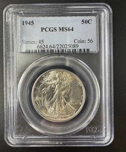 1945 Walking Liberty Half Dollar – PCGS MS64 – Choice Uncirculated