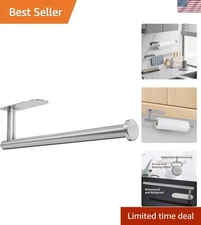 Sleek 13-Inch Stainless Steel Adhesive Paper Towel Holder - Space-Saving Design