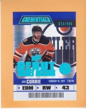 JOSH CURRIE 2019-20 UD CREDENTIALS ROOKIE DEBUT TICKET ACCESS /999 OILERS #56 A1