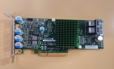 AOC-S3008L-L8e: Supermicro 12Gb/s 8-Port SAS Internal HBA card (Rev 2.0) w/cable