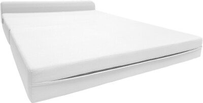 White Sleeper Chair Folding Foam Beds, Portable Sleepover Sofa Bed 6x48x 72