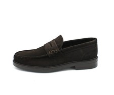 Mocassini da uomo college elegante scarpe classiche in vera pelle camoscio moro