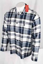 Guess Jeans Men's Flannel Shirt Long Sleve Billy Button Blue Night Luxe Plaid