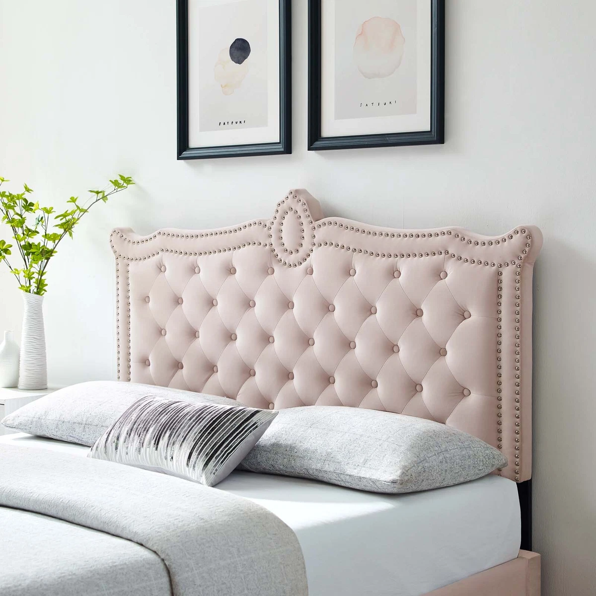 Modway Louisa Tufted Performance Velvet Full Queen Headboard in